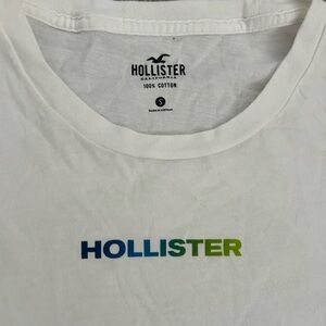 Hollister White Tee with Blue and Green Logo